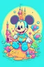 Placeholder: vibrant pastel disney funny image for a t shirt design