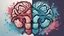 Placeholder: Brain and Heart for Mental health awareness care, digital art painting logo. hyper details, ultra Reallestic, also Semitic