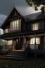 Placeholder: Simple spooky colonial house with wrap around porch