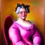 Placeholder: Retrato de una abuela muy guapa llamada Carmen Mozos Bugallo montando un unicornio rosa con el estilo de Diego Velázquez