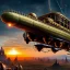 Placeholder: fullbody Drawing of 'sketch of steampunk Airship as in the movie mortal engines(2018)',intricate detail,andrea bonelli,Kilian Eng,Ohrai,evan lee,Aleksandr Sidelnikov,KyuYong Eom,three quarters frontal aerial view,toned colors,32k