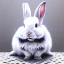 Placeholder: white platinum rabbit with blue third aye, aboriginal, dot painting, indiginous, dot, mud, dream-time, abstract, dots, natural pigment, extremely sharp detail, finely tuned detail, ultra high definition, 8 k, unreal engine 5, ultra sharp focus, art germ and Paul Lewin and Kehinde Wiley