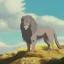 Placeholder: blue, lion made of clouds, clouds, cloud lion, lion cloud