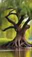 Placeholder: old willow tree by the river