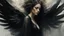 Placeholder: Dark and ethereal, the angel's black wings spread. Each wing carried with it an ancient story, a deep secret that hid in the shadows. cinematic detailed mysterious sharp focus high contrast dramatic volumetric lighting, :: mysterious and dark esoteric atmosphere :: digital matte painting by Jeremy Mann + Carne Griffiths + Leonid Afremov,, dramatic shading, detailed face