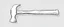 Placeholder: horizontal image of a framing hammer, detailed line drawing, vector