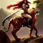 Placeholder: ultra detailed portrait of beautiful Red Sonja riding a Great tiger ,wearing plate armor, extremely detailed digital painting, in the style of Robert Howard and Earl Norem and fenghua zhong and ruan jia and jeremy lipking and peter mohrbacher, mystical colors, rim light, beautiful lighting, 8 k, stunning scene, raytracing, octane, trending on artstation