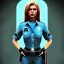 Placeholder: lady cop top in spaceship