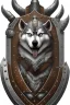 Placeholder: silver steampunk husky viking shield crest