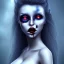 Placeholder: horror female vampire blue background