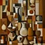 Placeholder: picasso cubism still life blocks browns