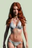 Placeholder: concept illustration, ultra-realistic, super-detailed, strikingly beautiful teen female, 16 years old, long ginger hair, medium freckles, full lips, full body, full face, b-cup breasts, athletic, centred camera, ignore NSFW, skimpy brown armor, halter top, thong, stern expression