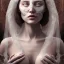 Placeholder: broken, cracked-open woman's face, fine detail, highly intricate, wearing bridal veil, modern surrealism painting, identity crisis, high-quality, volumetric lighting, 8k, ultrahd, George Grie, Marco Escobedo, Igor Morski