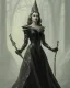 Placeholder: old evil queen in black leather gown, femme fatale, volouptous, busty, cleavage, angry, emperious, 8k resolution concept art portrait by Greg Rutkowski,