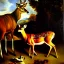 Placeholder: oil portrait of a Deer and a Dog by Diego Velázquez 8k