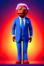 Placeholder: Waist up Portrait, joe Biden as muppet doll, Blue suit retro style, photo studio, blue background, unreal engine 5, concept art, art station, god lights, ray tracing, RTX, lumen lighting, ultra detail, volumetric lighting, 3d.