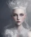 Placeholder: portrait borders ice white Princess with white hair, a crown