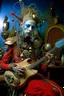 Placeholder: photo by tim walker : loan-blend human-alien biomorphic-animals squid indefinite head extreme wide shot head to toe portrait of weird krofft pufnstuff puppet voodoo cutie sitar player king human nervous systems, renaissance faire alex grey hyper detailed michael cheval with a playful expression made out of mechanical parts and robot arms; cyborg details, unusual and obscure photograph by františek vobecký of a surreal scene of ghastly men, pop art, clive barker style, 300mm f/.8, raw cinematic p