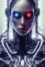 Placeholder: cyberpunk, head, women, portrai, face cry, black eye tears, tron, cyborg, robot, cyborg, white hair, seven , perfekt, real, dream, hr giger