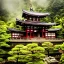 Placeholder: the most beautiful, stunning Japanese temple built into a mountainside, morning mist, bonsai trees, serene, peaceful, gorgeous, flickering lights, ornate, baroque, 8k, high-quality, fine-detail, intricate, digital art, brian froud, howard lyon, selina french, anna dittmann, annie stokes, Greg Rutowski