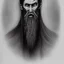 Placeholder: Vampire with yellow eyes with fleshy tentacle beard grey skin and vampire fangs and vampire bat nose as a Russian Orthodox