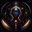 Placeholder: deep rich colors, magic lighting, black and bronze, Abstract minimalism amazing funny strange sci-fi technical geometric surreal beautiful fashion portrait, planets, hologram portal to other dimension, minimalist black background, surreal lonely fantasy, deep soul spirit, fantasy surreal alien geometry, flat, vector, clipart, eternity infinity utopia style raw, Paradigm Shift, double exposure tilt-shift portrait, album art, cover art, album cover,