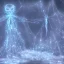 Placeholder: Giant transparent ethereal luminescent starry spider, realistic