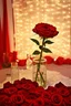 Placeholder: a room decorated with only red roses and lights