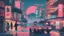 Placeholder: soothing 80s Japanese city ,