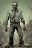 Placeholder: zombie, portrait, comic book, full body, standing, mean, perfect hands,
