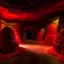 Placeholder: An orangish red underground covered in lava designed in Maori sculptures