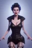 Placeholder: Lana Turner as evil queen in black leather, leather, busty, cleavage, angry, stern look. character design by cory loftis, fenghua zhong, ryohei hase, ismail inceoglu and ruan jia. unreal engine 5, artistic lighting, highly detailed, photorealistic, fantasy