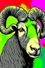 Placeholder: Vintage pop art style, horn of a ram -animal