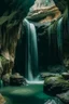 Placeholder: A cave with covered with waterfalls