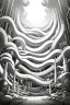 Placeholder: Spiral of white energy in the dark, environment, greyscale