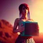 Placeholder: washboardpunk girl, landscape, hyper detailed octane render, 8k, anime style