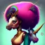 Placeholder: Stickee of worm afrowoman wirh unicorn