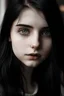 Placeholder: فتاة بشرتها بيضاء عينيها سودوان و جميلة و شعرها أسود جميل