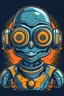 Placeholder: ROBOT wearing sunglasses, Style: NEW, Mood: Groovy, T-shirt design graphic, vector, contour, WITH background.