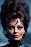 Placeholder: young sophia loren as evil queen in black leather, angry, stern look, volumetric lighting, particales,highly detailed,cinematic, deep colours,8