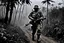 Placeholder: Spectral ghost of a headless soldier carrying a Thompson machine gun through the Congo at night