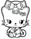 Placeholder: outline art for real Hello Kitty coloring page, Japanese manga style, cartoon style, cute face, white background sketch style, full body is a must, only use outline, clean line art, no shadow, bold outline