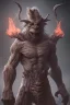 Placeholder: Full body photography of ethereal ANGRY ORC , Fire theme art, Dark moody night atmosphere, by Michelangelo, 8K, high body details, anatomically perfect body, oak tree roots, purple, red, armed with guns ,