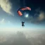 Placeholder: a lone skydiver at door of plane, ground and clouds below, 8k resolution, high-quality, fine-detail, iridescent, intricate, digital art, detailed matte, volumetric lighting, illustration, 3D octane render, brian froud, howard lyon, selina french, anna dittmann, annie stokes, lisa parker, greg rutowski, George Grie, Ben Goossens, Igor Morski