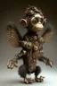 Placeholder: small cute steampunk mechanical monkey, made of metal with mechanical wings, cute hands and feet