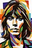 Placeholder: create an abstract portrait of Chrissie Hynde in the fauvist, expressionist art style of Oskar Kokoschka, Andre Derain , and Georges Rouault, highly detailed facial features, 4k with inking in the style of Joe Benitez