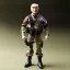 Placeholder: G.i. Joe toy camouflage doll Donald Trump face with boots full body in package high resolution 2019, in a box