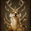 Placeholder: Christmas dragon with deer ears, wolf head, ibex horns, horse body, deer legs, lizard tail, bat wings and Christmas lights