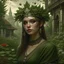 Placeholder: Pagan town, viking art, highly detailed with lush forests, green leafs, flowers, pagan temple with runes, high resolution, 24k, ornate, intricate, complex, digital painting, smooth, art by royo and tom bagshaw