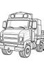 Placeholder: outline art for cute Truck coloring pages with sitch, white background, Sketch style, full body, only use outline, toddlers style, clean line art, white background, no shadows and clear and well outlined.